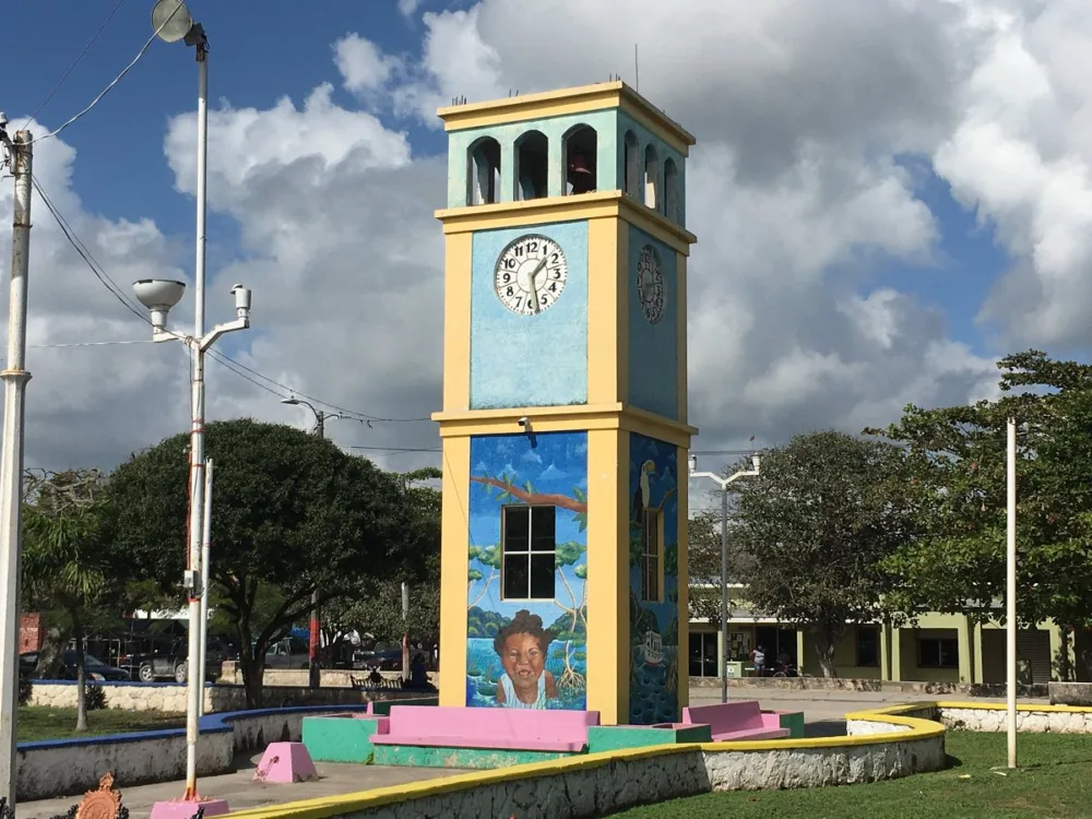 Clock tower in Corozal Belize