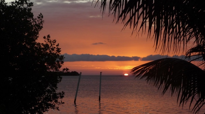 beautiful sunset at Belize Beach