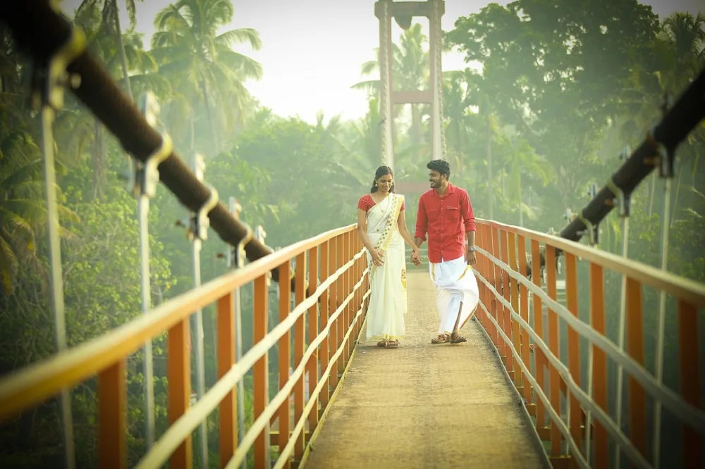 Indian Couple in a Bridge
