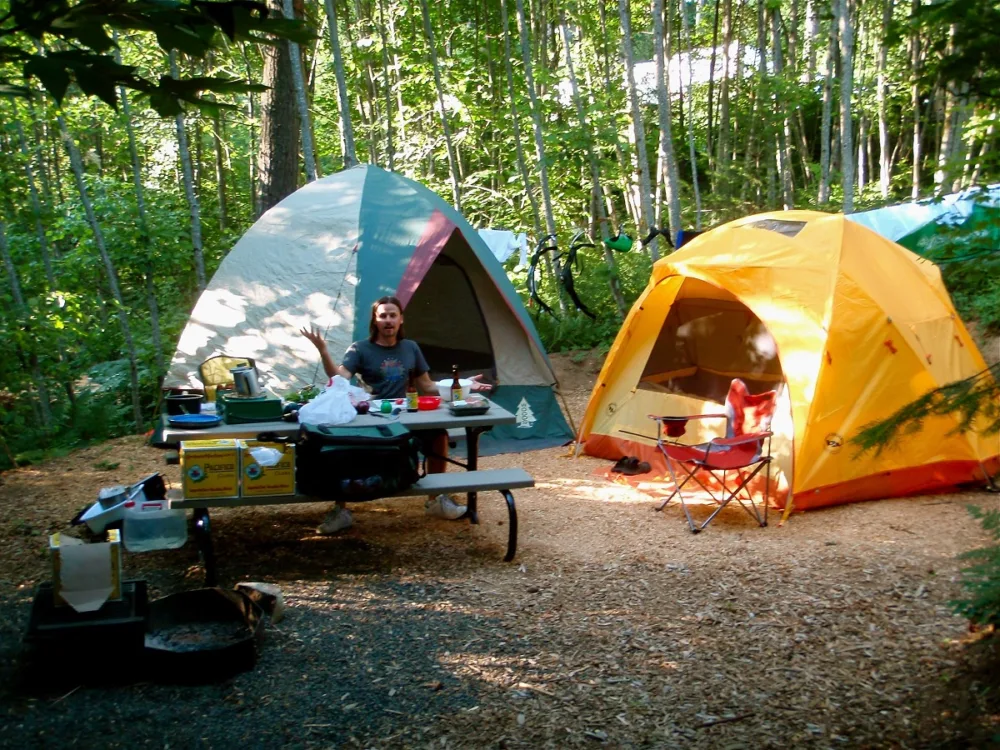 Man Camping in Washington