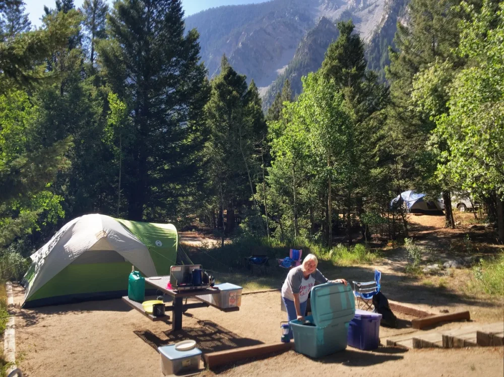 Person camping in Colorado